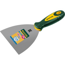 KRAFTOOL 125 мм, х-образное профилированное полотно, двухкомпонентная ручка, нержавеющий, шпатель (10035-125)