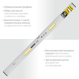 STAYER GRAND 1.5 м, точность 1 мм/м, 2 глазка, Правило с уровнем и ручками, (10752-1.5) STAYER GRAND 1.5 м, точность 1 мм/м, 2 глазка, Правило с уровнем и ручками, (10752-1.5)
