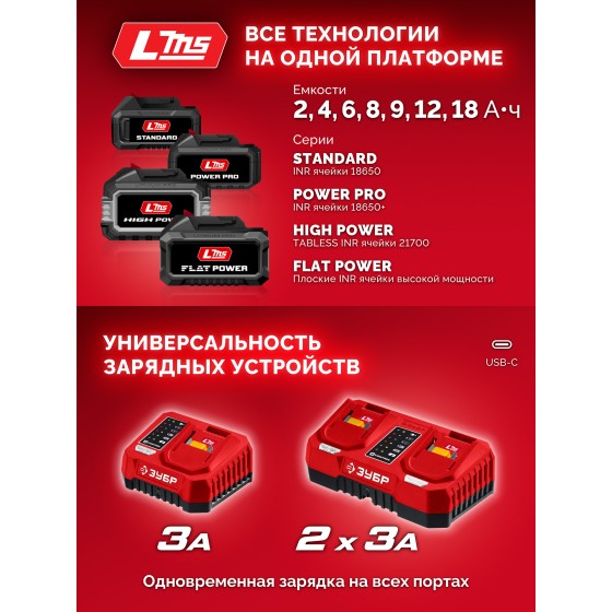 ЗУБР 20 В, 350 Н·м, 1 АКБ LMS (4 А·ч), бесщеточный ударный гайковерт, сумка (ГБУ-350-41) ЗУБР 20 В, 350 Н·м, 1 АКБ LMS (4 А·ч), бесщеточный ударный гайковерт, сумка (ГБУ-350-41)