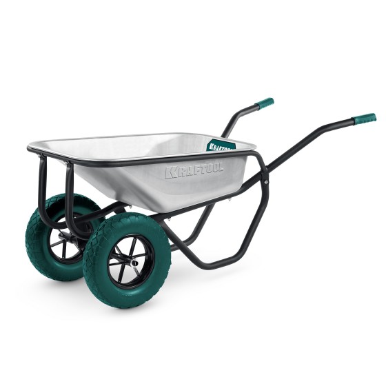 KRAFTOOL MAXDrive-2 110л, 280 кг, двухколесная, с трубным усилителем, кузов 0,9 мм, полиуретановые колеса, тачка строительная (39860) KRAFTOOL MAXDrive-2 110л, 280 кг, двухколесная, с трубным усилителем, кузов 0,9 мм, полиуретановые колеса, тачка строительная (39860)