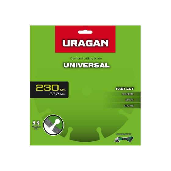 URAGAN UNIVERSAL 230 мм, диск алмазный отрезной сегментный (36705-230) URAGAN UNIVERSAL 230 мм, диск алмазный отрезной сегментный (36705-230)