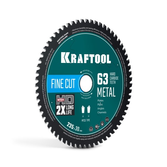 KRAFTOOL Metal Cut 235 х 30 мм, 63Т, диск пильный по металлу и стали (36954-235-30-63) KRAFTOOL Metal Cut 235 х 30 мм, 63Т, диск пильный по металлу и стали (36954-235-30-63)