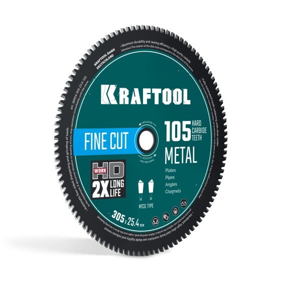 KRAFTOOL Metal Cut 305 х 25.4 мм, 105Т, диск пильный по металлу и стали (36954-305-25.4-105) KRAFTOOL Metal Cut 305 х 25.4 мм, 105Т, диск пильный по металлу и стали (36954-305-25.4-105)