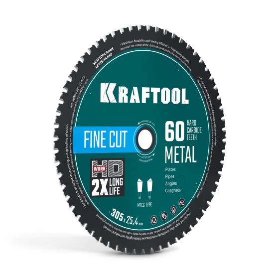 KRAFTOOL Metal Cut 305 х 25.4 мм, 60Т, диск пильный по металлу и стали (36954-305-25.4-60) KRAFTOOL Metal Cut 305 х 25.4 мм, 60Т, диск пильный по металлу и стали (36954-305-25.4-60)