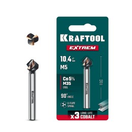 KRAFTOOL EXTREME Со5-А, d 10.4 х 50 мм, сталь M35, U-образная спираль, для раззенковки М5, Конусный зенкер (29734-5)
