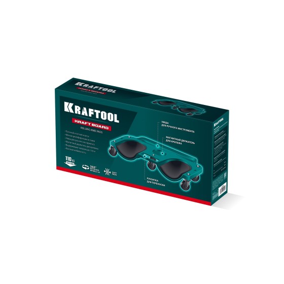 KRAFTOOL KRAFT BOARD на единой, базе, 5 колёс, лоток для инструментов, нагрузка до 110кг, строительные наколенники на колёсах (11513) KRAFTOOL KRAFT BOARD на единой, базе, 5 колёс, лоток для инструментов, нагрузка до 110кг, строительные наколенники на колёсах (11513)