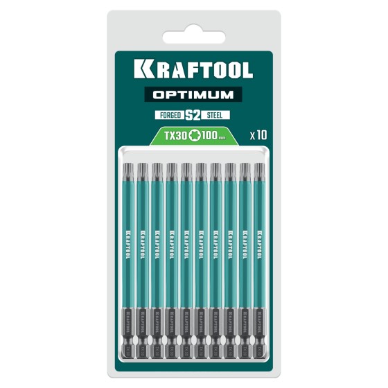 KRAFTOOL OPTIMUM TX 30, 100 мм, 10 шт, биты (26126-30-100-S10) KRAFTOOL OPTIMUM TX 30, 100 мм, 10 шт, биты (26126-30-100-S10)
