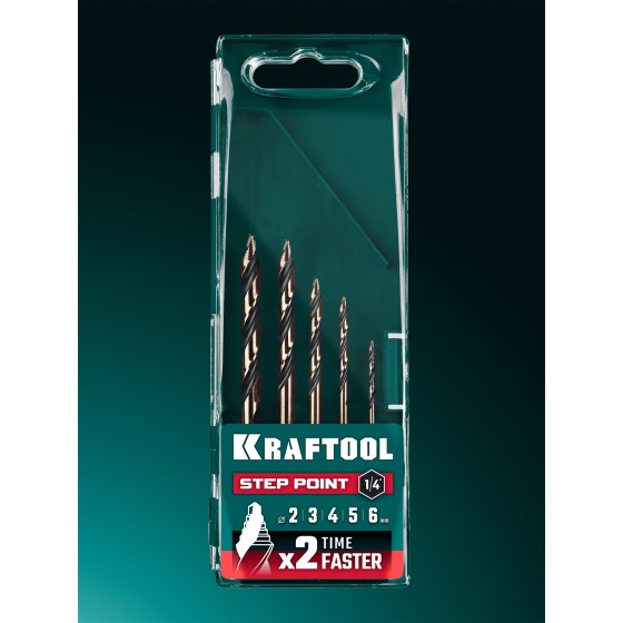 KRAFTOOL STEP POINT, 5 шт, набор сверл по металлу для винтовёртов и шуруповертов IMPACT READY (29653-H5) KRAFTOOL STEP POINT, 5 шт, набор сверл по металлу для винтовёртов и шуруповертов IMPACT READY (29653-H5)