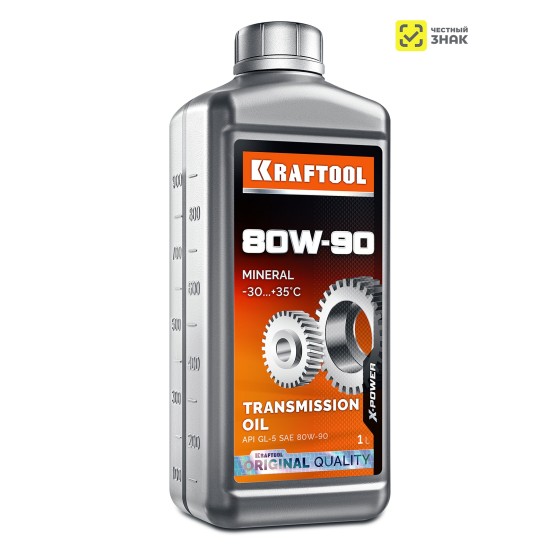KRAFTOOL SAE 80W-90, 1 л, минеральное трансмиссионное масло (41530-1) KRAFTOOL SAE 80W-90, 1 л, минеральное трансмиссионное масло (41530-1)