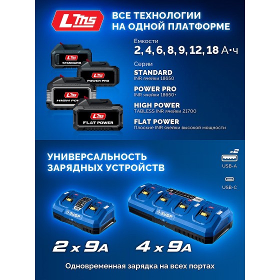 ЗУБР 20 В, 350 Н·м, 2 АКБ LMS (4 А·ч), бесщеточный ударный гайковерт, кейс, ПРОФЕССИОНАЛ (GB-350-42) ЗУБР 20 В, 350 Н·м, 2 АКБ LMS (4 А·ч), бесщеточный ударный гайковерт, кейс, ПРОФЕССИОНАЛ (GB-350-42)