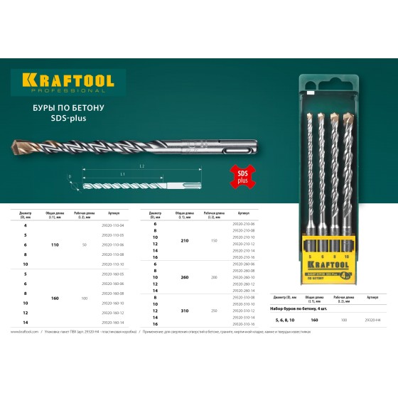 KRAFTOOL Expert, 4 х 110 мм, SDS-plus бур (29320-110-04) KRAFTOOL Expert, 4 х 110 мм, SDS-plus бур (29320-110-04)