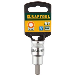 Торцовая бита-головка KRAFTOOL ″INDUSTRIE QUALITAT″, материал S2, HEX, сатинированная, 1/2″, H8 Торцовая бита-головка KRAFTOOL ″INDUSTRIE QUALITAT″, материал S2, HEX, сатинированная, 1/2″, H8
