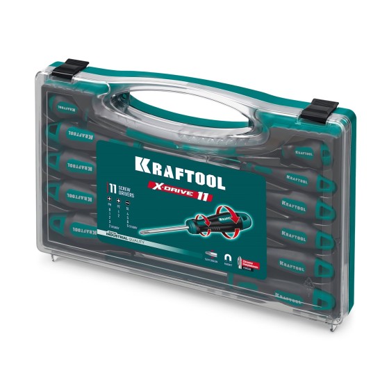 KRAFTOOL X-Drive 11, 11 шт., в кейсе, набор отверток (25811) KRAFTOOL X-Drive 11, 11 шт., в кейсе, набор отверток (25811)