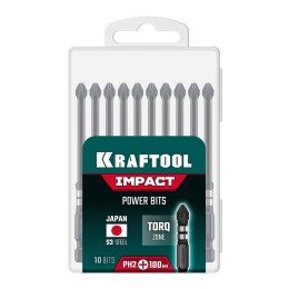 KRAFTOOL Impact PH 2, 100 мм, 10 шт, ударные биты (26191-2-100-S10)