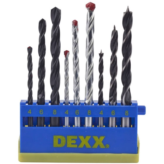 DEXX дерево 4-6-8 мм, металл 4-6-8 мм, бетон 4-6-8 мм, набор комбинированных сверл (2970-H9) DEXX дерево 4-6-8 мм, металл 4-6-8 мм, бетон 4-6-8 мм, набор комбинированных сверл (2970-H9)