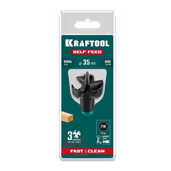 KRAFTOOL SELF FEED d 35 мм, cверло по дереву самоврезающееся (29951-35) KRAFTOOL SELF FEED d 35 мм, cверло по дереву самоврезающееся (29951-35)