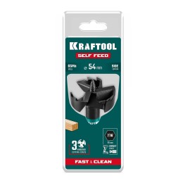 KRAFTOOL SELF FEED d 54 мм, cверло по дереву самоврезающееся (29951-54) KRAFTOOL SELF FEED d 54 мм, cверло по дереву самоврезающееся (29951-54)