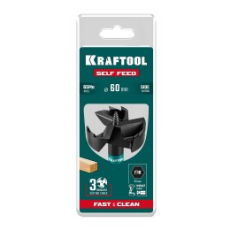KRAFTOOL SELF FEED d 60 мм, cверло по дереву самоврезающееся (29951-60) KRAFTOOL SELF FEED d 60 мм, cверло по дереву самоврезающееся (29951-60)