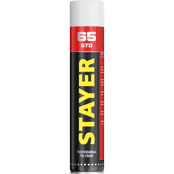 STAYER STD 65, 750 мл, адаптерная, выход до 65 л, монтажная пена, Professional (41134) STAYER STD 65, 750 мл, адаптерная, выход до 65 л, монтажная пена, Professional (41134)