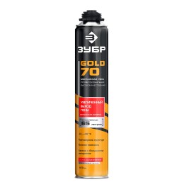 ЗУБР GOLD PRO 70, 850 мл, мелкопористая, c выходом до 65 л, пистолетная, монтажная пена (41157) ЗУБР GOLD PRO 70, 850 мл, мелкопористая, c выходом до 65 л, пистолетная, монтажная пена (41157)