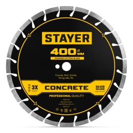STAYER CONCRETE 400 мм, диск алмазный по бетону и камню, PROFESSIONAL (3668-400) STAYER CONCRETE 400 мм, диск алмазный по бетону и камню, PROFESSIONAL (3668-400)