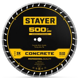 STAYER CONCRETE 500 мм, диск алмазный по бетону и камню, PROFESSIONAL (3668-500) STAYER CONCRETE 500 мм, диск алмазный по бетону и камню, PROFESSIONAL (3668-500)