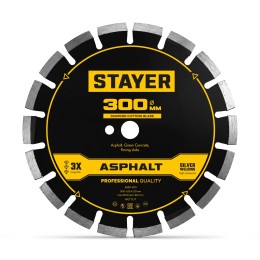 STAYER ASPHALT 300 мм, диск алмазный по асфальту, PROFESSIONAL (3669-300)