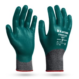 KRAFTOOL ProFlex Max, S (7), полный облив, эластичные перчатки, вспененное нитриловое покрытие, 15 класс (11240-S)
