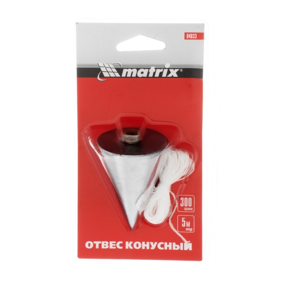 Отвес конусный, 300 г, шнур 5 м Matrix Отвес конусный, 300 г, шнур 5 м Matrix