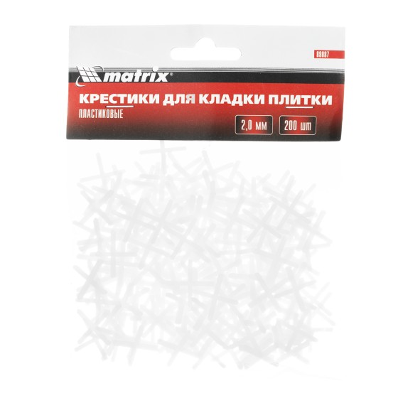 Крестики, 2.0 мм, для кладки плитки, 200 шт Matrix Крестики, 2.0 мм, для кладки плитки, 200 шт Matrix