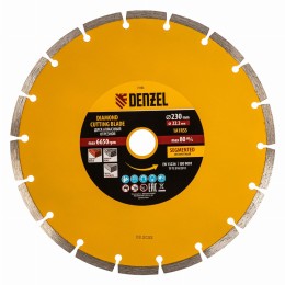 Диск алмазный, отрезной сегментный, 230 х 22.2 мм, сухая резка Denzel 73104