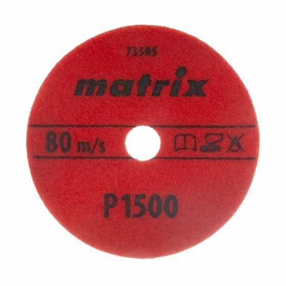 Алмазный гибкий шлифовальный круг, 100 мм, P1500, сухое шлифование, 5 шт. Matrix 73505