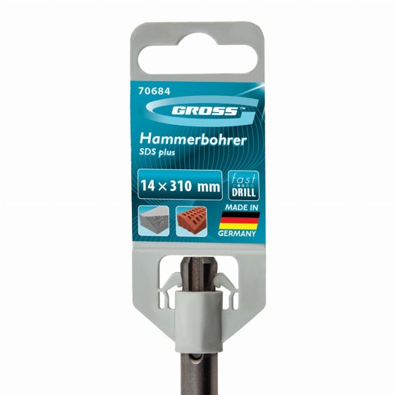 Бур по бетону Pro, 14 х 300 мм, SDS Plus Gross 70684 Бур по бетону Pro, 14 х 300 мм, SDS Plus Gross 70684