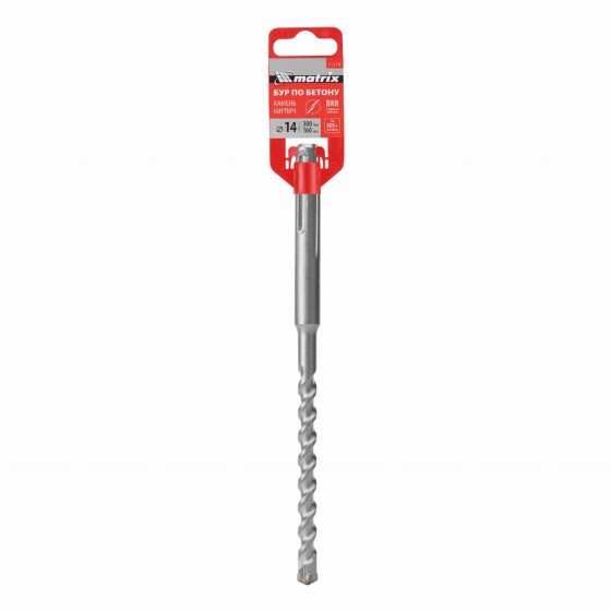 Бур по бетону, 14 х 300 мм, SDS Max c крестовой пластиной Matrix 71210 Бур по бетону, 14 х 300 мм, SDS Max c крестовой пластиной Matrix 71210