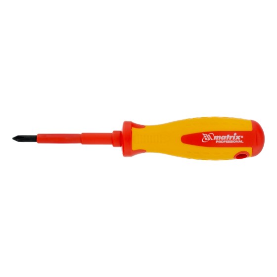 Отвертка Insulated, PH1 x 75 мм, CrMo, до 1000 В, двухкомпонентная рукоятка Matrix Professional 12926