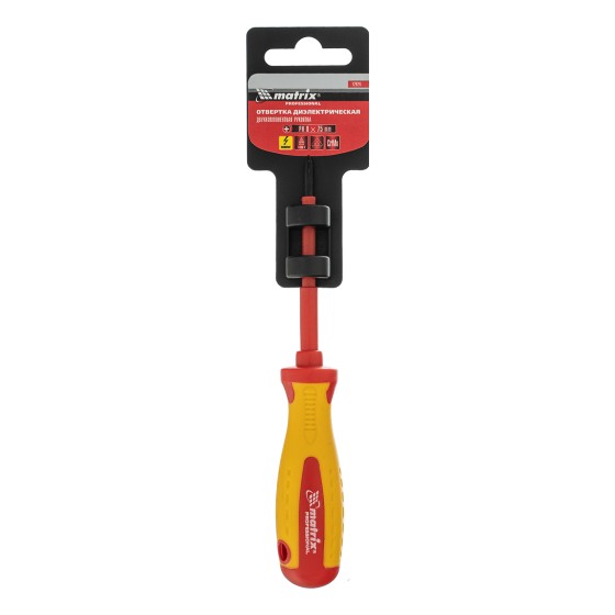 Отвертка Insulated, PH0 x 75 мм, CrMo, до 1000 В, двухкомпонентная рукоятка Matrix Professional 12924