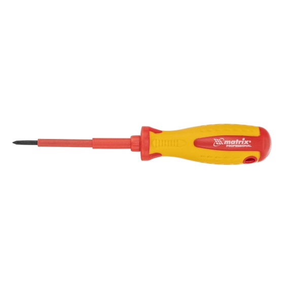 Отвертка Insulated, PH0 x 75 мм, CrMo, до 1000 В, двухкомпонентная рукоятка Matrix Professional 12924