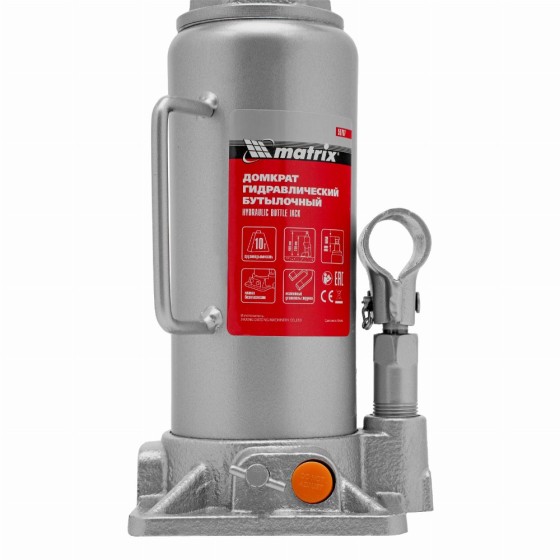 Домкрат гидравлический бутылочный, 10 т, h подъема 230-460 мм Matrix 50767 Домкрат гидравлический бутылочный, 10 т, h подъема 230-460 мм Matrix 50767