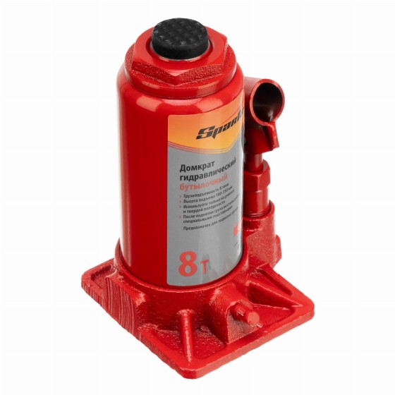 Домкрат гидравлический бутылочный 8 т, h подъема 180-350 мм Sparta Compact 50334
