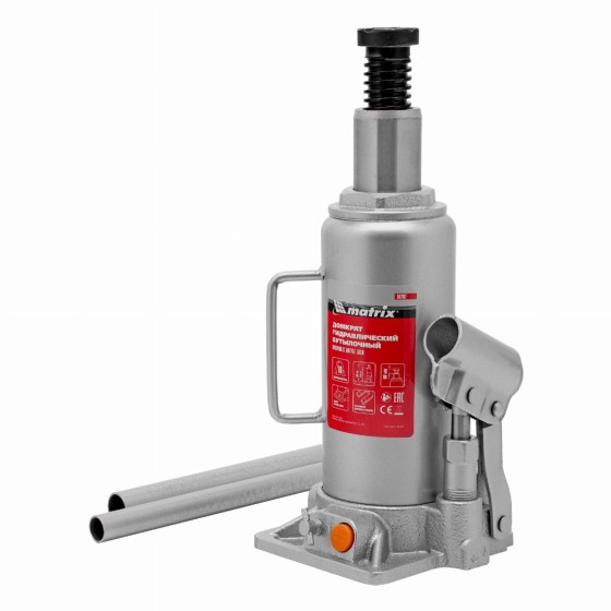 Домкрат гидравлический бутылочный, 10 т, h подъема 230-460 мм Matrix 50767 Домкрат гидравлический бутылочный, 10 т, h подъема 230-460 мм Matrix 50767