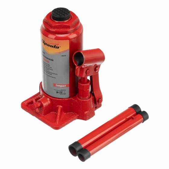 Домкрат гидравлический бутылочный 8 т, h подъема 180-350 мм Sparta Compact 50334