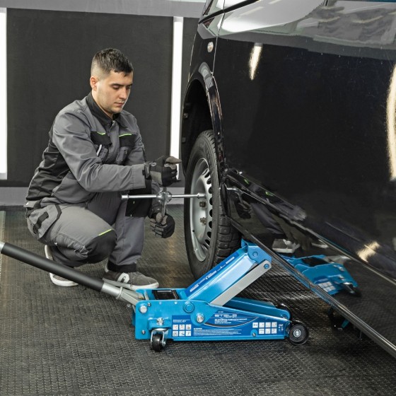 Домкрат гидравлический подкатной, быстрый подъем, 3т QUICK LIFT, 130-465 мм, проф Stels 51133
