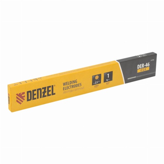 Электроды DER-46, диам. 2,5 мм, 1 кг., рутиловое покрытие Denzel 97502 Электроды DER-46, диам. 2,5 мм, 1 кг., рутиловое покрытие Denzel 97502