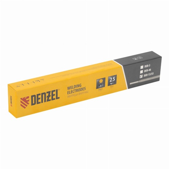 Электроды DER-13/55, диам 3 мм, 2,5 кг., основное покрытие Denzel 97505 Электроды DER-13/55, диам 3 мм, 2,5 кг., основное покрытие Denzel 97505