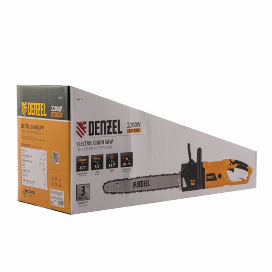Пила цепная электрическая EDS-2200, 2.2 кВт,продольная, шина 45 см, шаг 3/8, паз 1.3 мм, 62 звена Denzel 95619 Пила цепная электрическая EDS-2200, 2.2 кВт,продольная, шина 45 см, шаг 3/8, паз 1.3 мм, 62 звена Denzel 95619