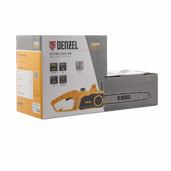 Пила цепная электрическая EDS-2200P, 2.2 кВт,поперечная, шина 45 см, шаг 3/8, паз 1.3 мм, 63 звена Denzel 95617 Пила цепная электрическая EDS-2200P, 2.2 кВт,поперечная, шина 45 см, шаг 3/8, паз 1.3 мм, 63 звена Denzel 95617
