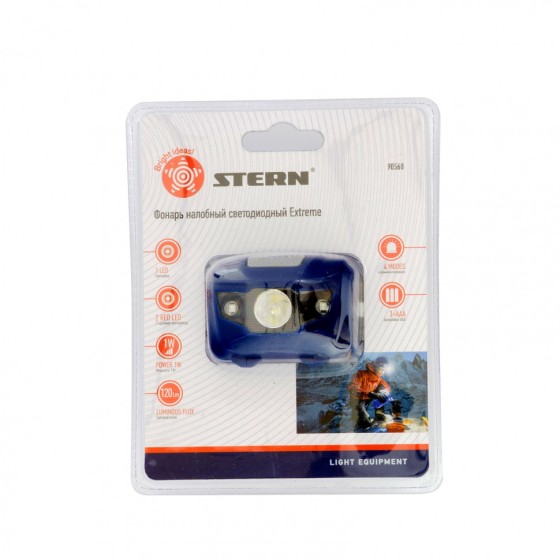 Фонарь наголовный Space, ABS пластик, 4 режим, 1 Вт Led х 120 Лм, 2 reD Led, 8 часов, 3 х ААА Stern 90568 Фонарь наголовный Space, ABS пластик, 4 режим, 1 Вт Led х 120 Лм, 2 reD Led, 8 часов, 3 х ААА Stern 90568