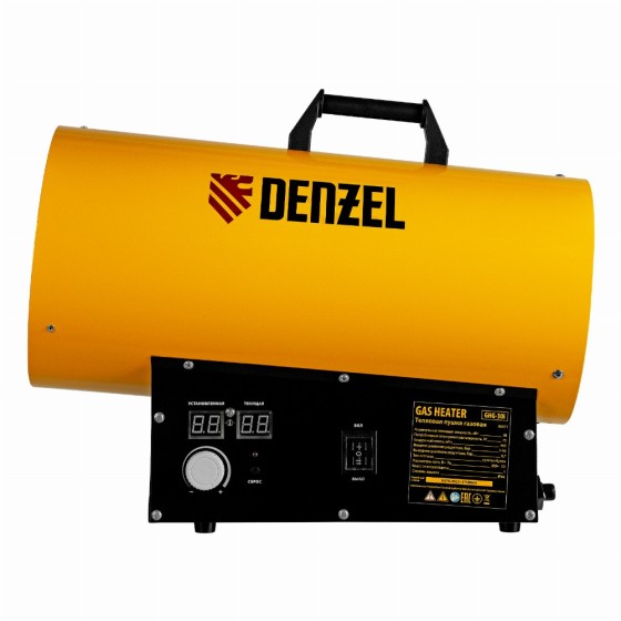 Газовая тепловая пушка GHG-30i, 30 кВт, цифровой термостат, пропан-бутан Denzel 96471 Газовая тепловая пушка GHG-30i, 30 кВт, цифровой термостат, пропан-бутан Denzel 96471