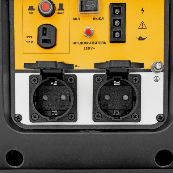 Генератор инверторный GT-2200iS, 2.2 кВт, 230 В, бак 4 л, закрытый корпус, ручной старт Denzel 94702 Генератор инверторный GT-2200iS, 2.2 кВт, 230 В, бак 4 л, закрытый корпус, ручной старт Denzel 94702