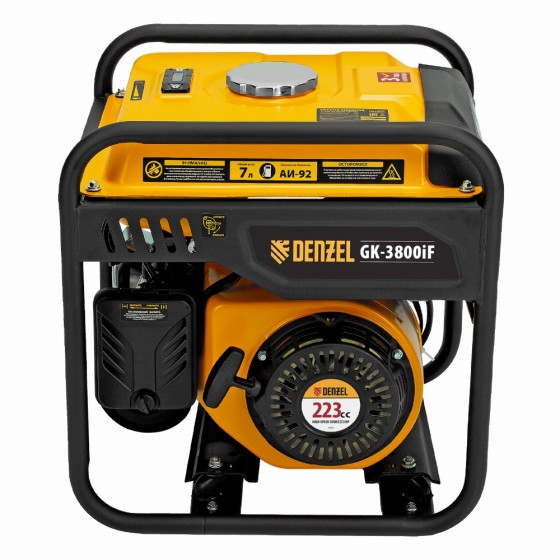 Генератор инверторный GK-3800iF, 3,8 кВт, 230 В, ручной старт DENZEL 94708